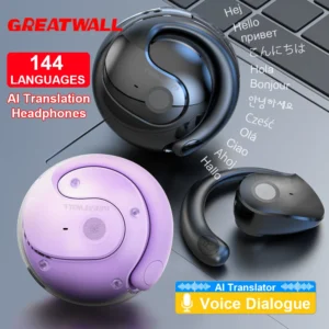 GreatWall AI Wireless Bluetooth Earphones with Real-Time Translation, Supports 100+ Languages
