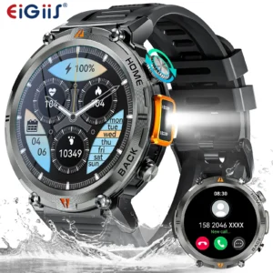 EIGIIS KE3 Men’s Smartwatch, Bluetooth Call, Full Touch, Heart Rate & Health Tracking