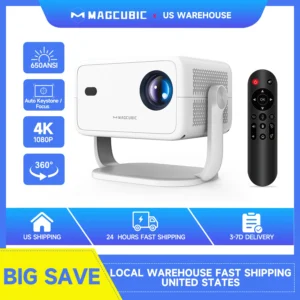 Magcubic L018 Portable 1080P Projector, 650ANSI, 4K Compatible, Android 11, Auto Focus & Keystone