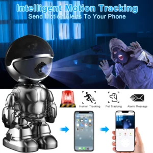 WESECUU 3MP Indoor Robot Camera – HD 1080p, Night Vision, 2-Way Audio, Auto Tracking
