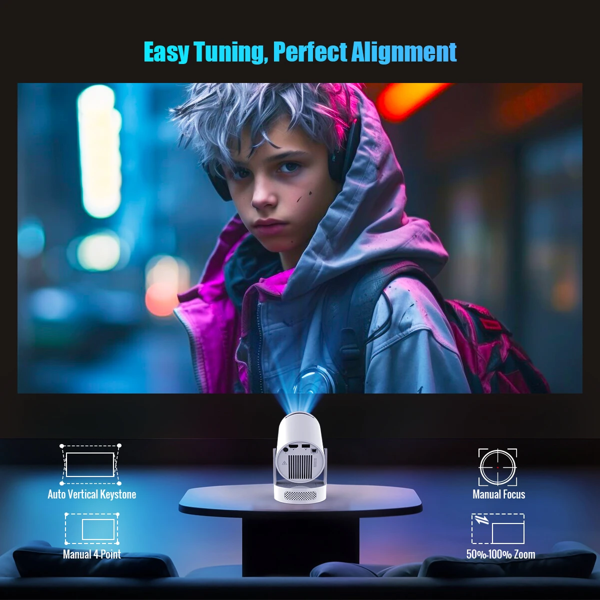 Magcubic HY300 Pro+ Android 11 Smart Projector with 4K Support, WiFi 6 & Bluetooth 5.4 - Image 3