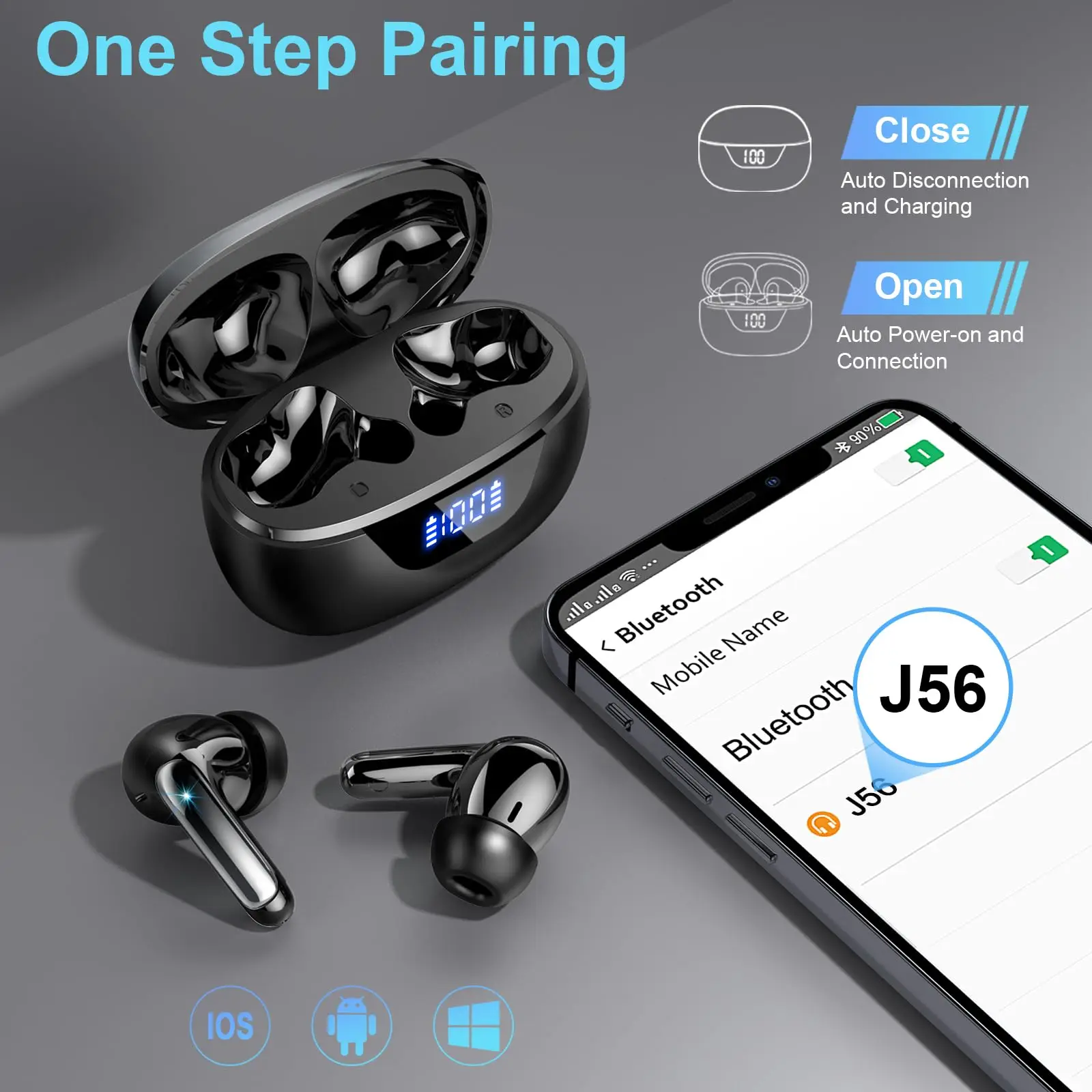 Bluetooth 5.3 Wireless Earbuds, In-Ear, Noise Cancelling, 48H Playtime, Clear Calls - Image 4