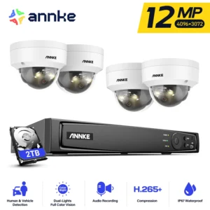 ANNKE H1200 12MP Dual-Light Outdoor Security System – PoE, Person & Vehicle Detection