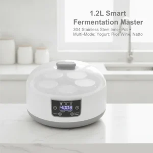 1.2L Electric Yogurt Maker with 5 Glass Cups, Adjustable Temperature & 1–99H Timer