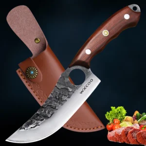 Handmade 5CR15 Stainless Steel Butcher & Boning Knife – Multifunction Chef Knife for Kitchen & Outdoor Cooking